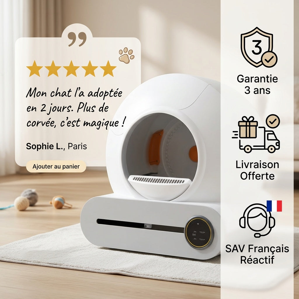 Litière Autonettoyante pour Chat — Minolea Sérénité